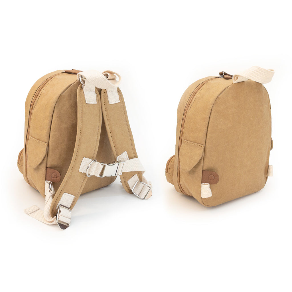 toddler backpack with duck face in khaki color